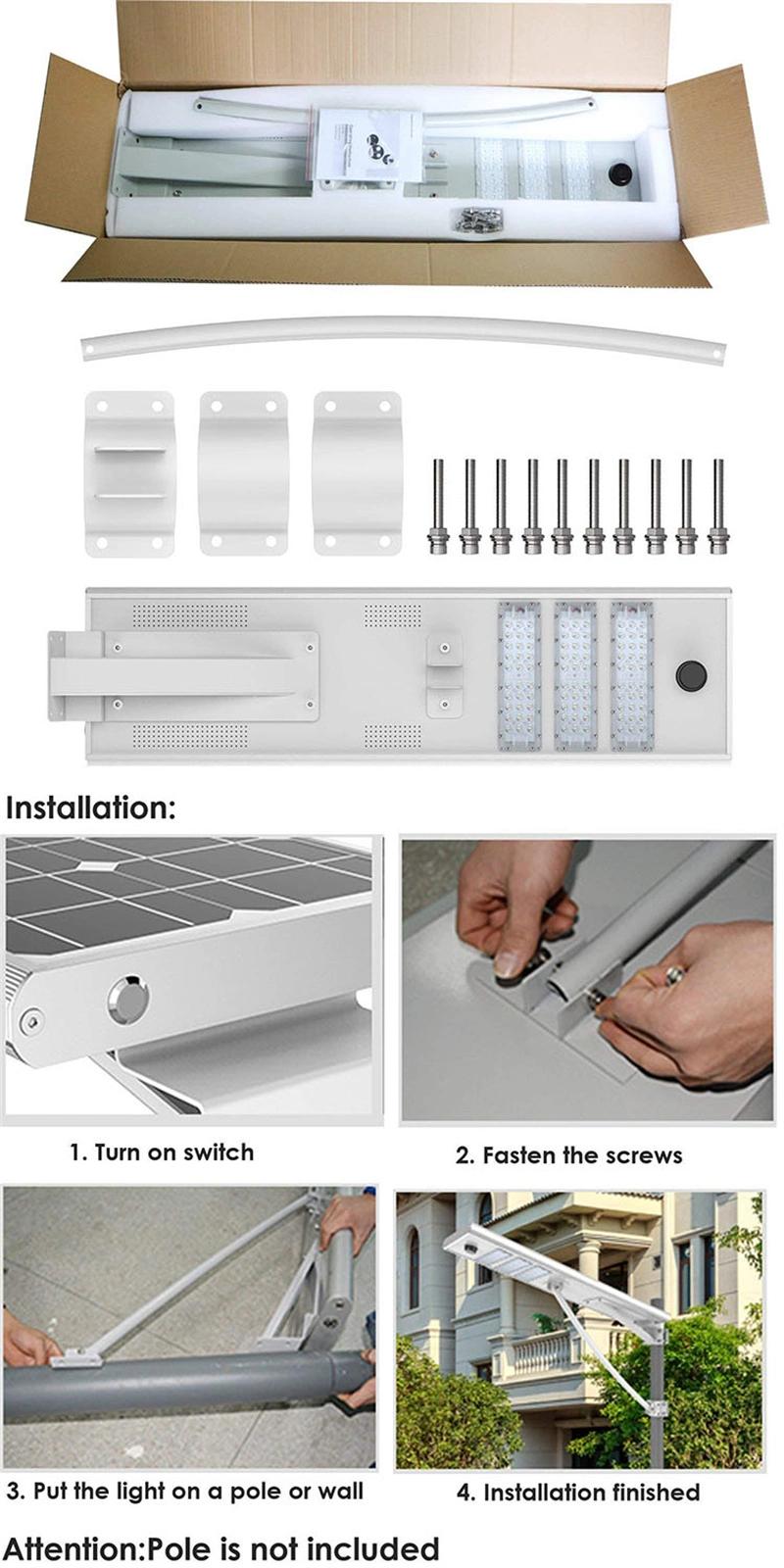 High Brightness Road Project Lighting Outdoor Solar Street Lighting LED 120W with Sensor