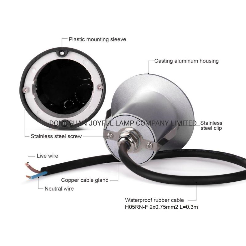Outdoor LED Wall Light Round Stainless Steel Cover LED Step Light Path Light