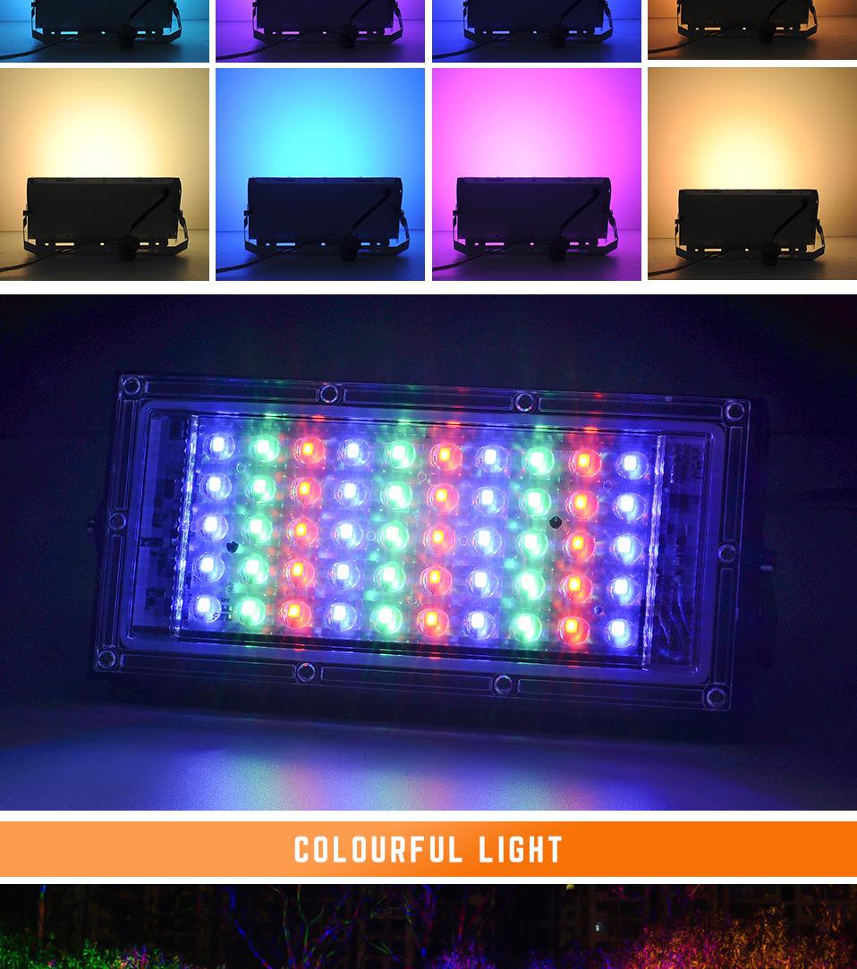 50W LED Flood Light AC 110V 220V 230V 240V Outdoor Floodlight Spotlight Reflector LED 50W, Luz Blanca Lampara Suburbana