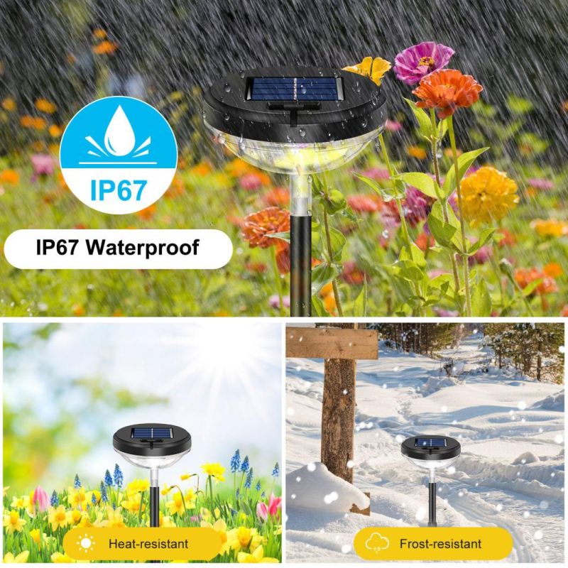 2022 New LED Solar Garden Light IP67 Outdoor Super Bright Warm White Garden Solar Light for Walkway Yard Backyard Lawn Landscape Decorative