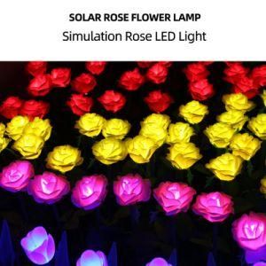 Waterproof Flowers Landscape Decorative Flower Lamps Solar LED Garden Rose Flower Lights Outdoor