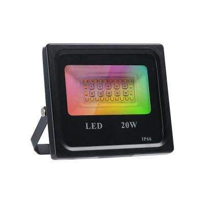 Die-Casting Aluminum 20W Smart Flood Light for Garden