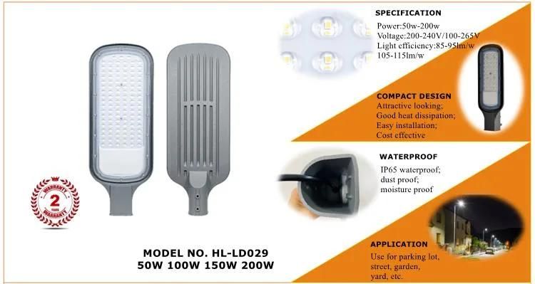 Waterproof IP65 AC200-240V 50W LED Street Light for Sidewalk Road