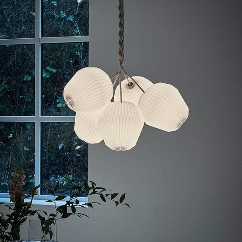 2022 Modern Nordic Style Silk Fabric Lantern Lamp Indoor for Home and Hotel Decoration Pendant Light