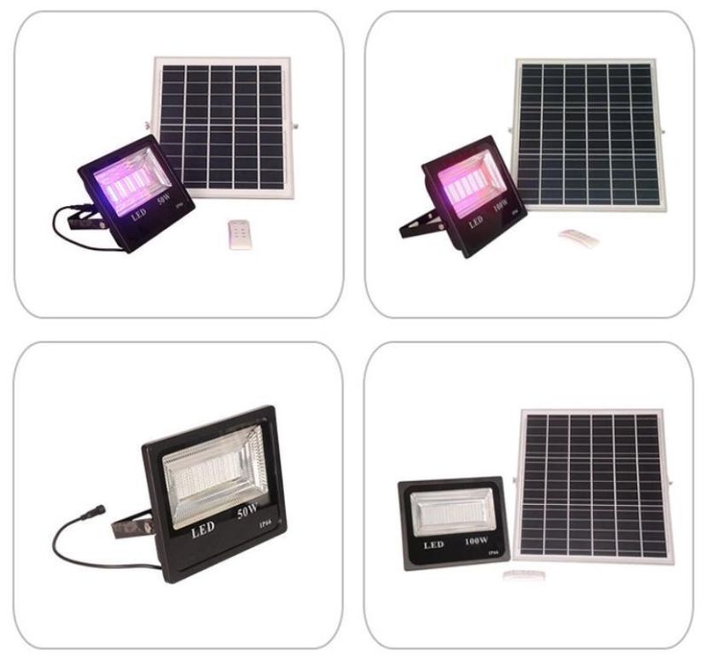 Lebekan IP67 Outdoor RGB Flood Light Reflector 50W 100W 150W RGB Solar LED Flood Light