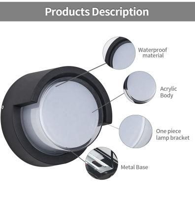 Die Casting Aluminium Surface Mounted Modern Round LED Wall Lights for Household Hotel Garden Villa Building Corridor