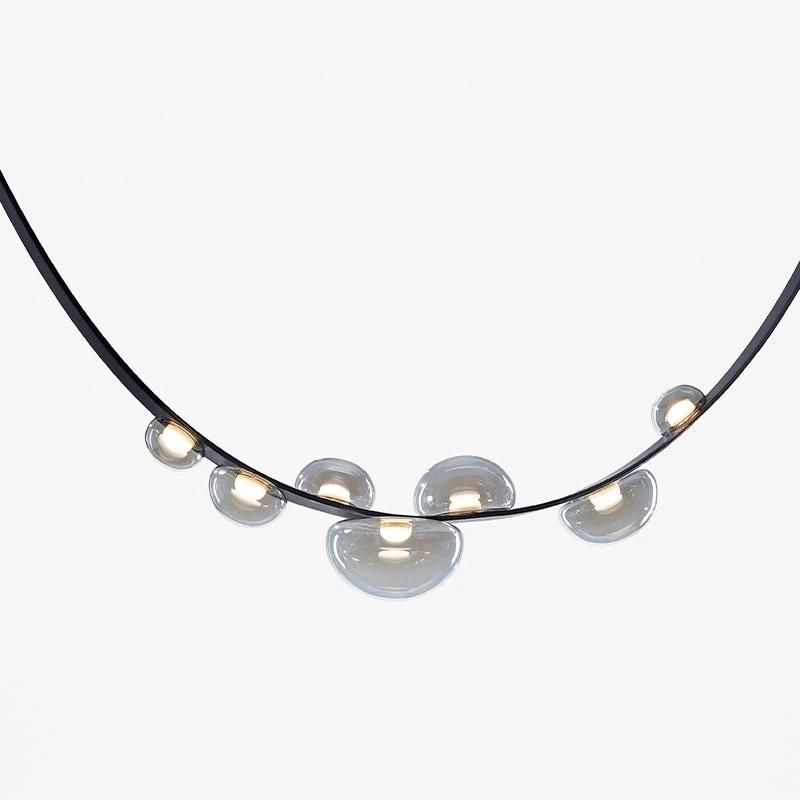 2022 Hot Seller Modern Art Bubble Ball Chandelier Custom Lamp Glass Ball Leather Belt Pendant Light