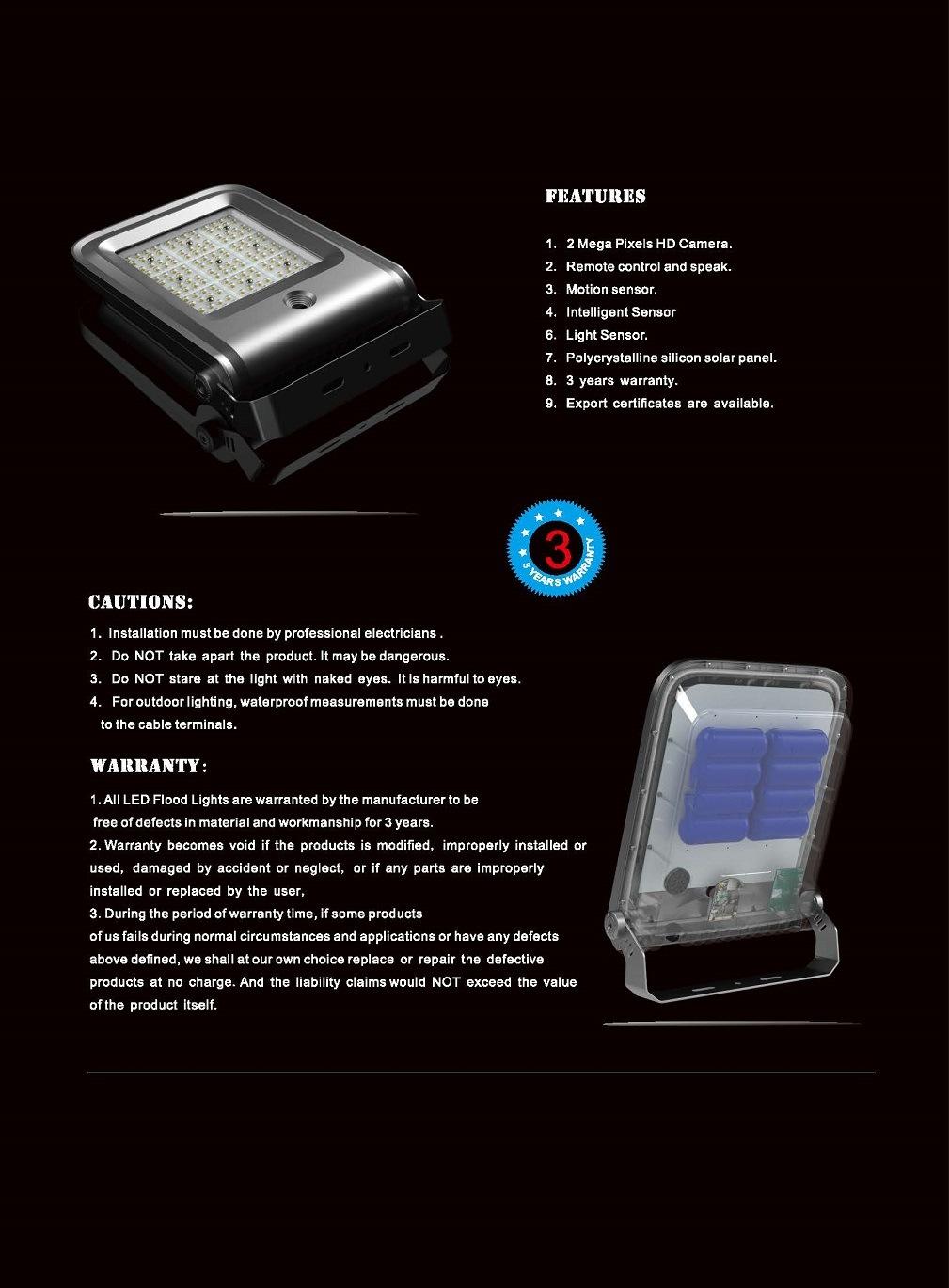 Solar Lamp Outdoor LED Garden Light with Intelligent Human Body Induction Lighting Camera