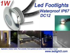 1W Mini LED Footlight IP67 Waterproof DC12V Waterproof IP67 Outdoor Lighting