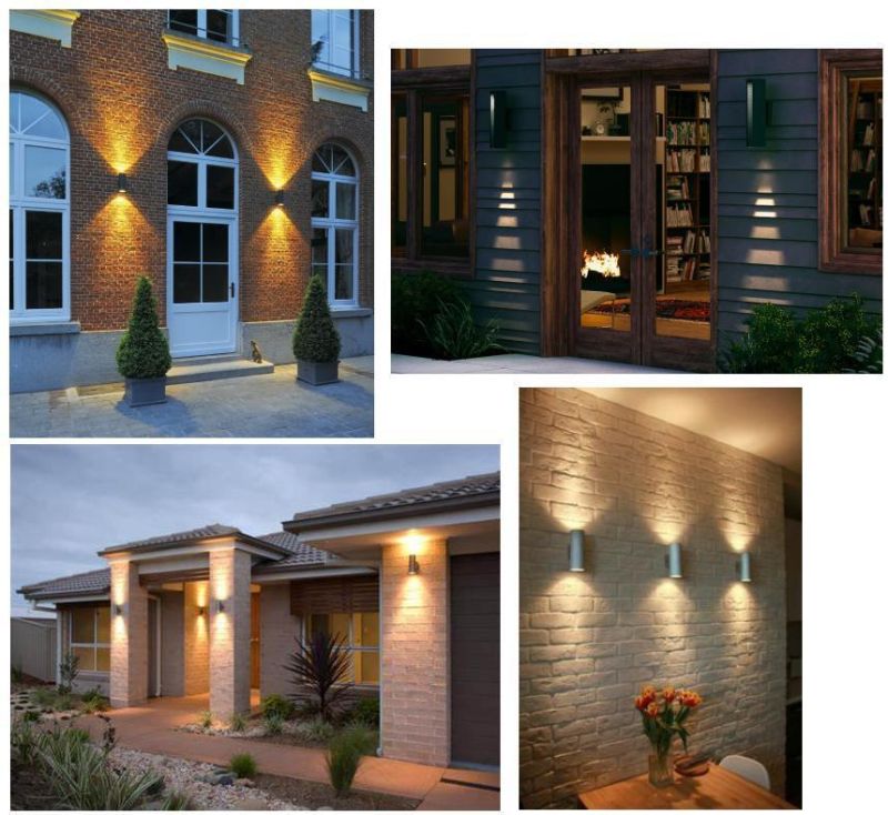 Two Heads Simple GU10 Aluminum LED Wall Sconce Energy Saving Wall Lighting for Porch Garden