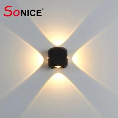 Waterproof High Luminous Die Casting Aluminium Cube RGB Wall Mount LED Light Fixture Bracket for Household Hotel Corridor Garden