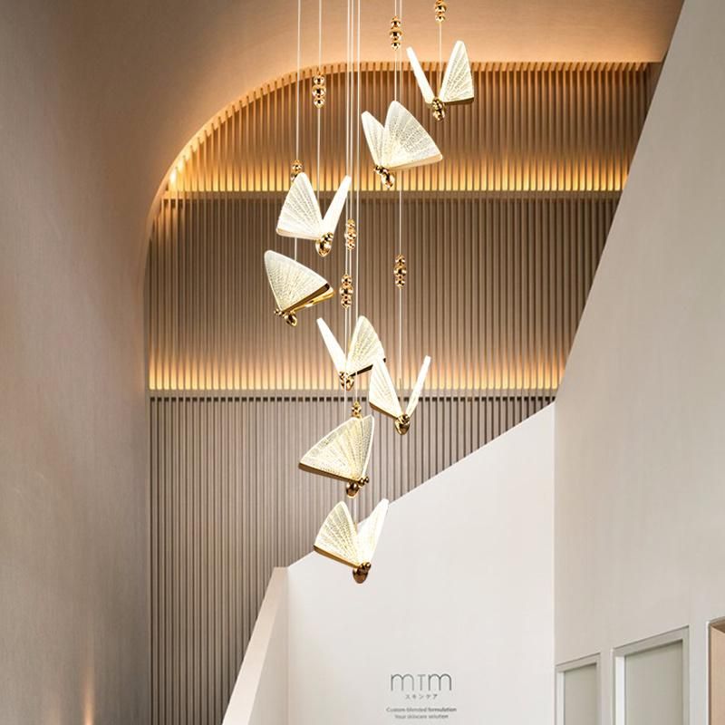 2022 Hotel Luxury Dining Hinging Crystal Butterfly Chandeliers Lighting