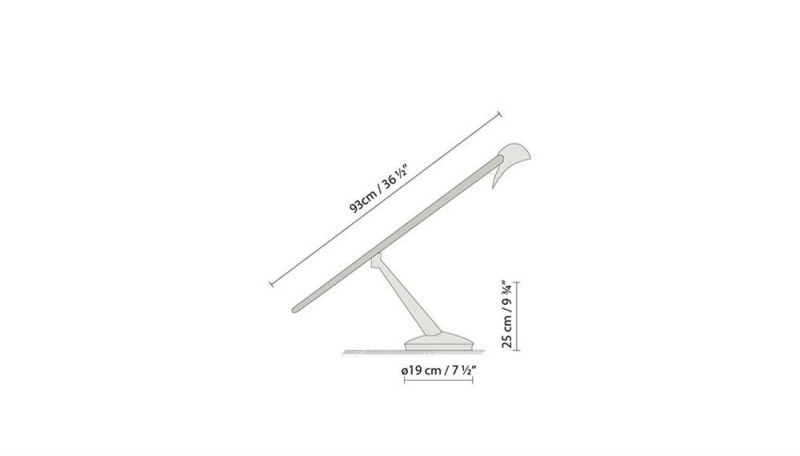 Bluebird T Classic Metal Shade Table Lamp Art Design Illumination Contemporary Desk Light