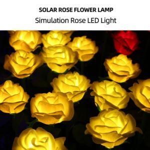 Solar Rose Flower Light Waterproof Garden Landscape Lamp Outdoor Lawn Lamp Home Decorative Flower Night Lights