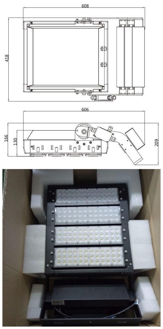 Waterproof 0-10V Dimmable 400W Flood Projector for Maidan Lighting