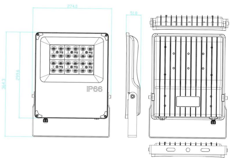 LCD LED Lighting-100W Marine LED Flood Light 12V 24V Products Narrow Beam Angle 2deg 3deg 5deg 8deg 10deg White Marine LED Floodlight