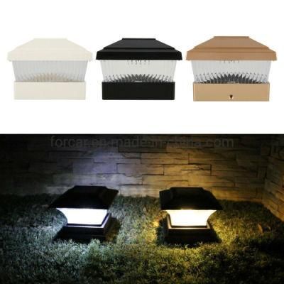 Wholesale Quality LED Post Decoration Lighting Outdoor Garden Waterproof Square Black Landscape Post Cap Lamp Solar Powered LED Garden Light