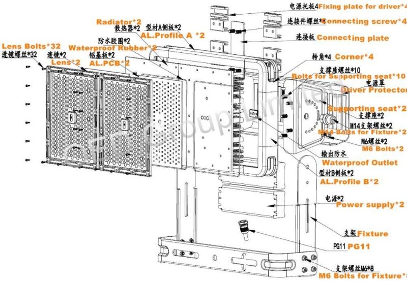 Top Quality Meanwell Driver Filips Chip 3030 5 Years IP66 360W Basketball Court Lighting LED Industrial Flood Lighting