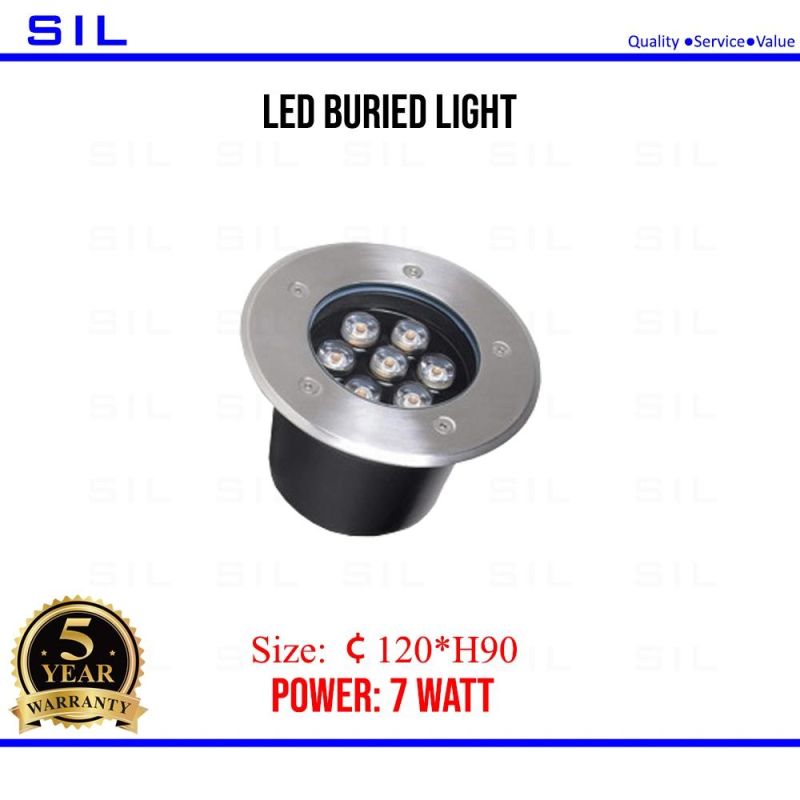 LED Buried Light IP65 Waterproof 7W Inground Light Stainless Steel Light LED Buried Lights