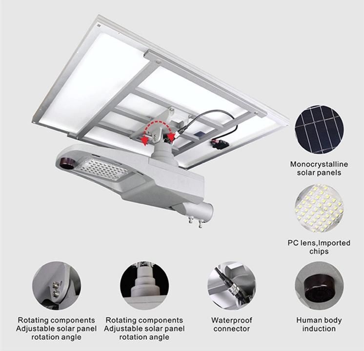 IP65 Intelligent 20W 30W 50W Outdoor Half Split Solar Street LED Light