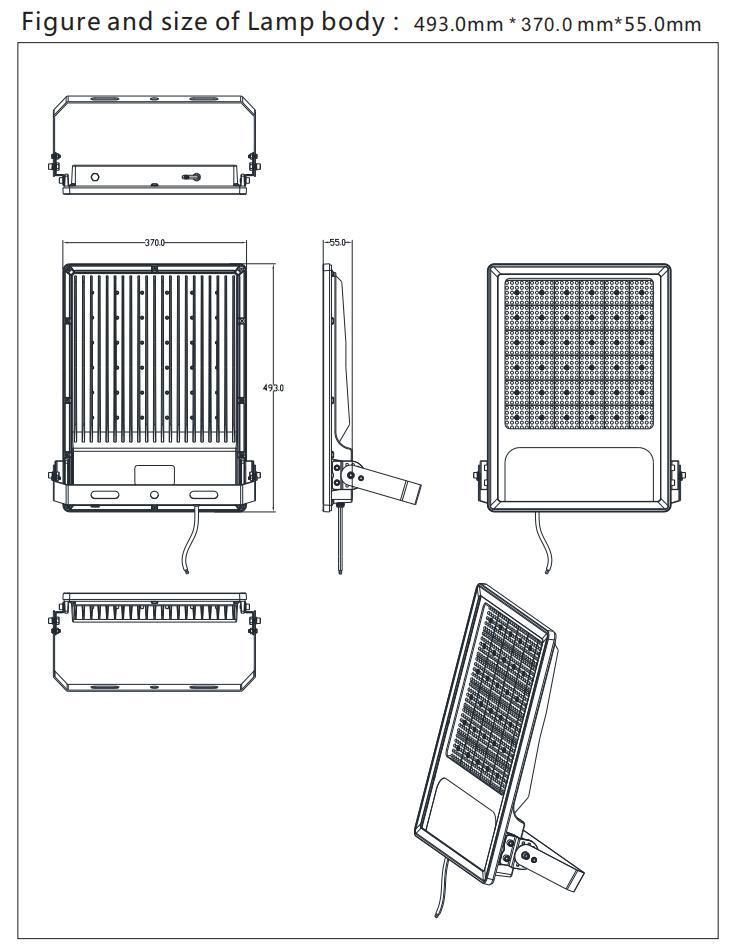 LED Flood Light 400W Flood Lamp LED Lighting for Garden Landscape