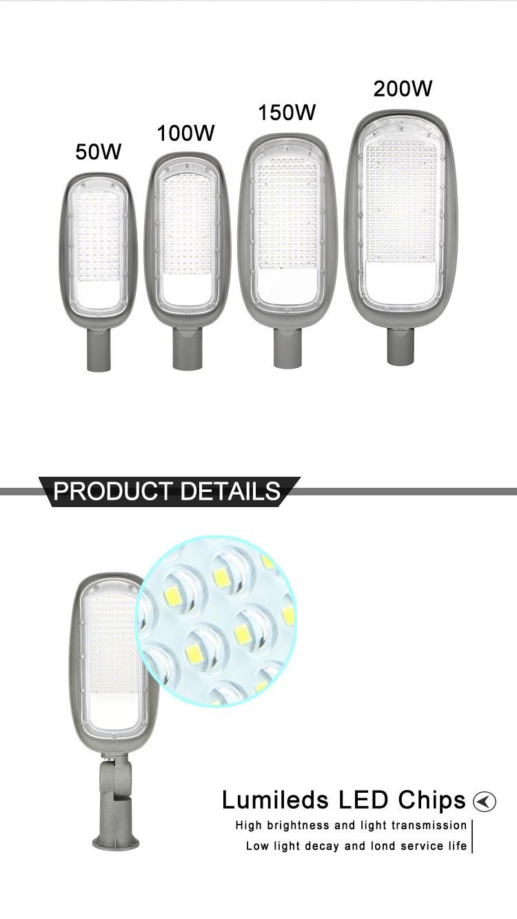 Factory Price High Brightness High Way IP65 Waterproof Outdoor 50 Watt 100 Watt 150 Watt 200 Watt LED Street Light