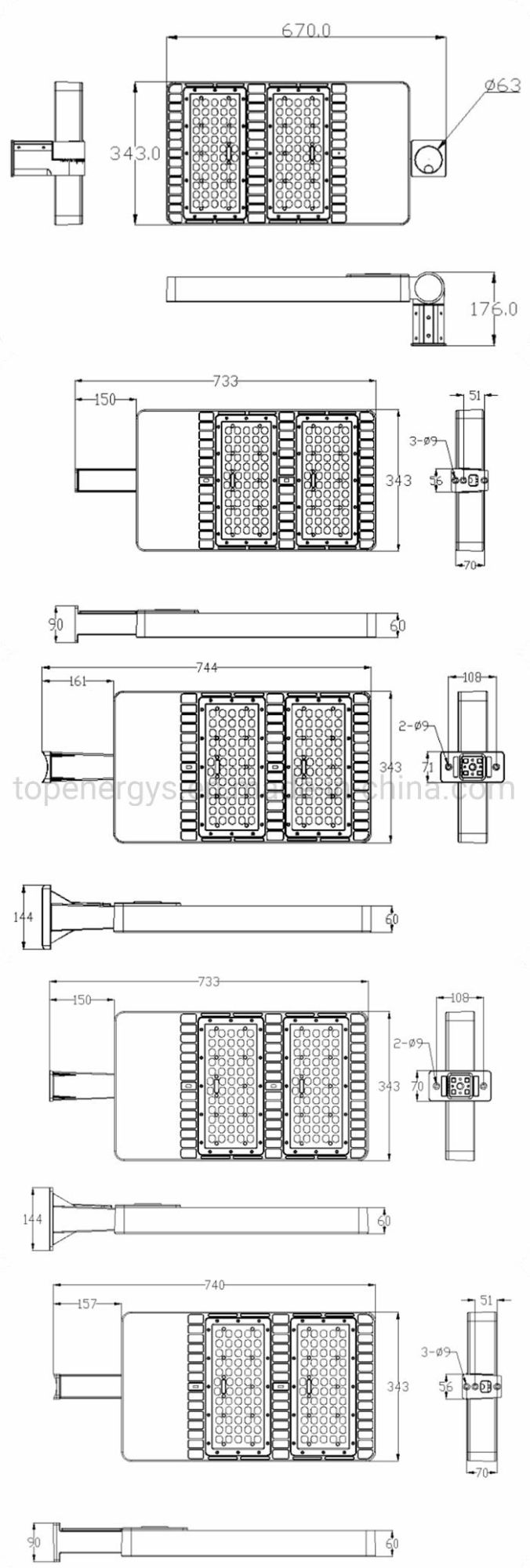 LED Parking Area Lamp Floodlight 300W Street Light Parking Lot Shoebox