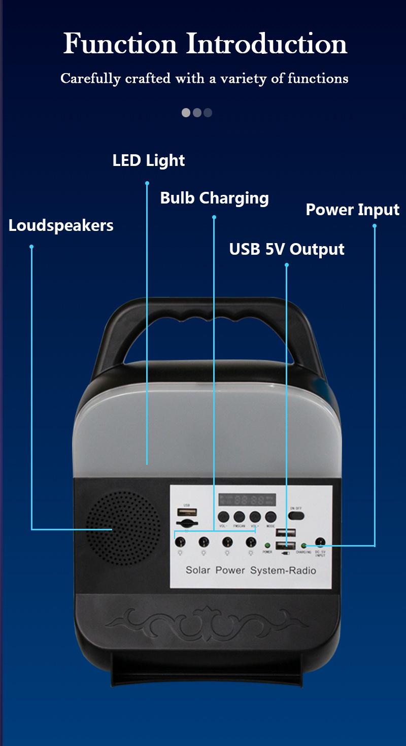 New Solar Home Lighting System Suitable for Africa Nigeria Kenya 3 External Lights and USB Output Solar Power Station