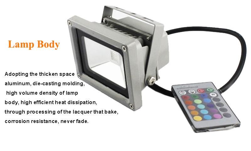 Outdoor IP65 Waterproof Project Reflector RGB 50W LED Floodlight 100W LED