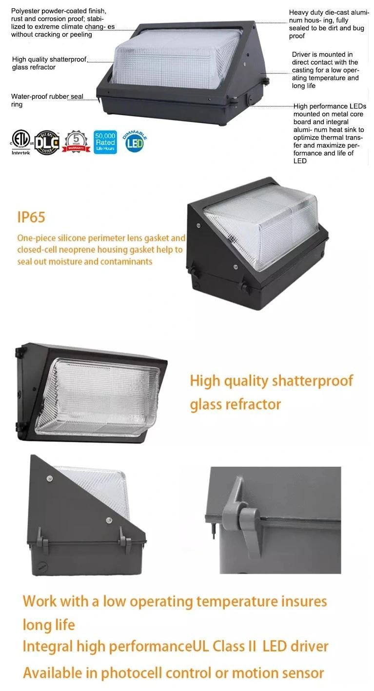 Super Bright 150W Canada Hot Selling LED Wall Pack Lights Outdoor IP65 Waterproof Light