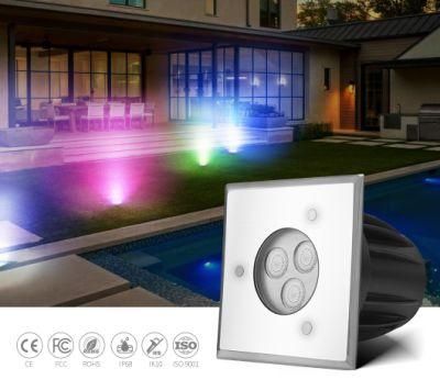 3W Square DC24V IP68 Structure Waterproof Mini LED Inground Light