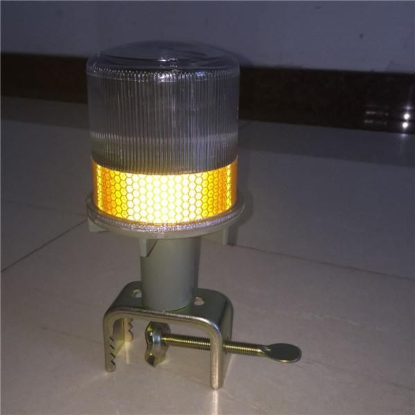 Traffic Cone Light Solar LED Warning Lamp with Metal Clip