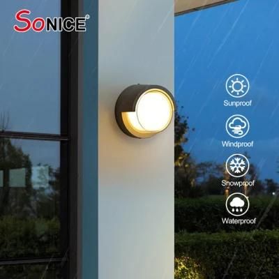 Die Casting Aluminium Surface Mounted Round LED Wall Night Lights for Household Hotel Garden Villa Building Corridor