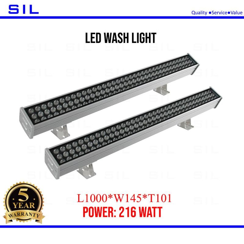 LED Wall Spot Light Aluminum Housing Outdoor Waterproof IP65 R/B/Y/W/G/RGBW 216W L1000mm LED Wall Washer Linear Light