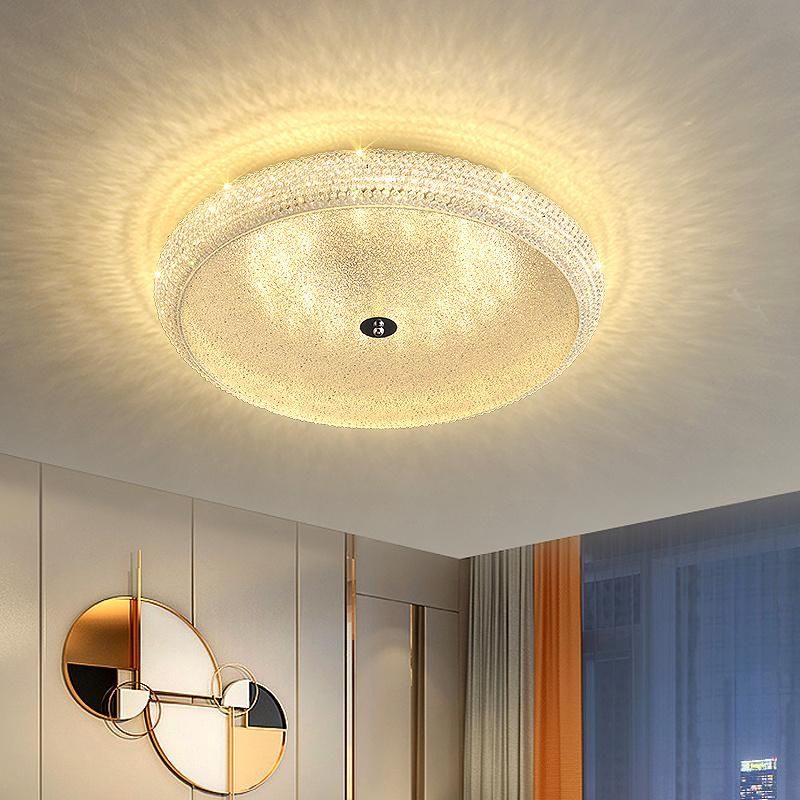 2022 Modern Round Circle Silver Metal Luxury Crystal Ceiling Chandeliers LED Nordic Pendant Lights