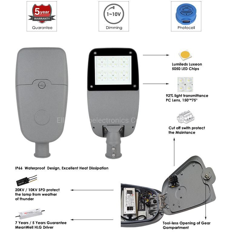 Timer Control Daylight Sensor 130W LED Street Lights