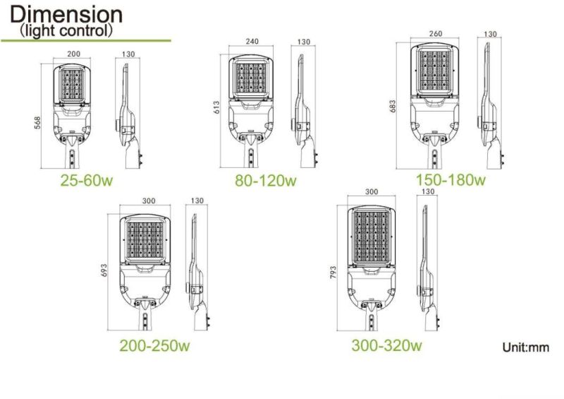 Rygh Tech 60W Outdoor Municipal LED Street Public Lighting up to 170lm/W