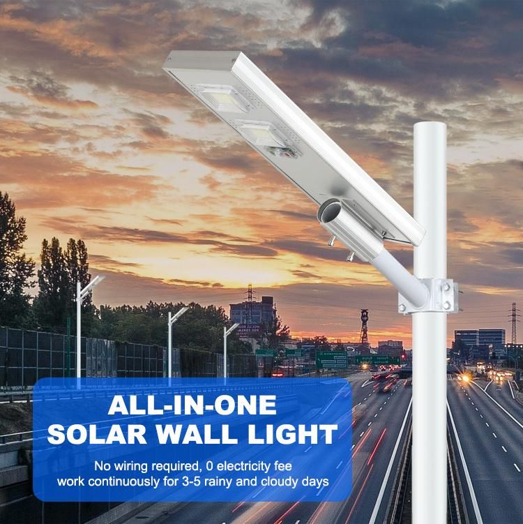 150W Solar Street Light Outdoor, IP65 Waterproof Dusk to Dawn Solar LED Street Light