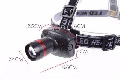 Adjustable Mini Zoom Lens LED Head Cap Lamp Light Headlamp Headlight