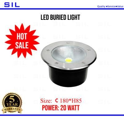 Hot Sale Buried Recessed Inground Light Stainless Steel 20W LED Underground Lights LED Buried Light