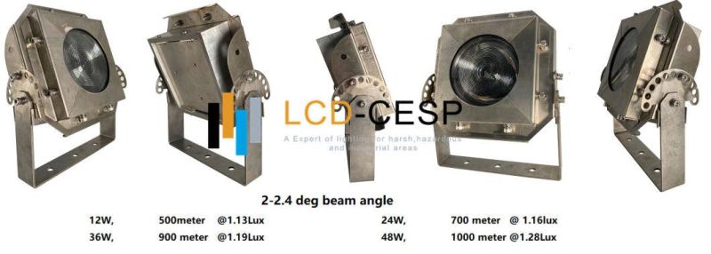 Marine Morse Signaling Dimmable LED Flood Lights CRI80 37500 Lumen 500W Marine LED Searchlight (IP68)