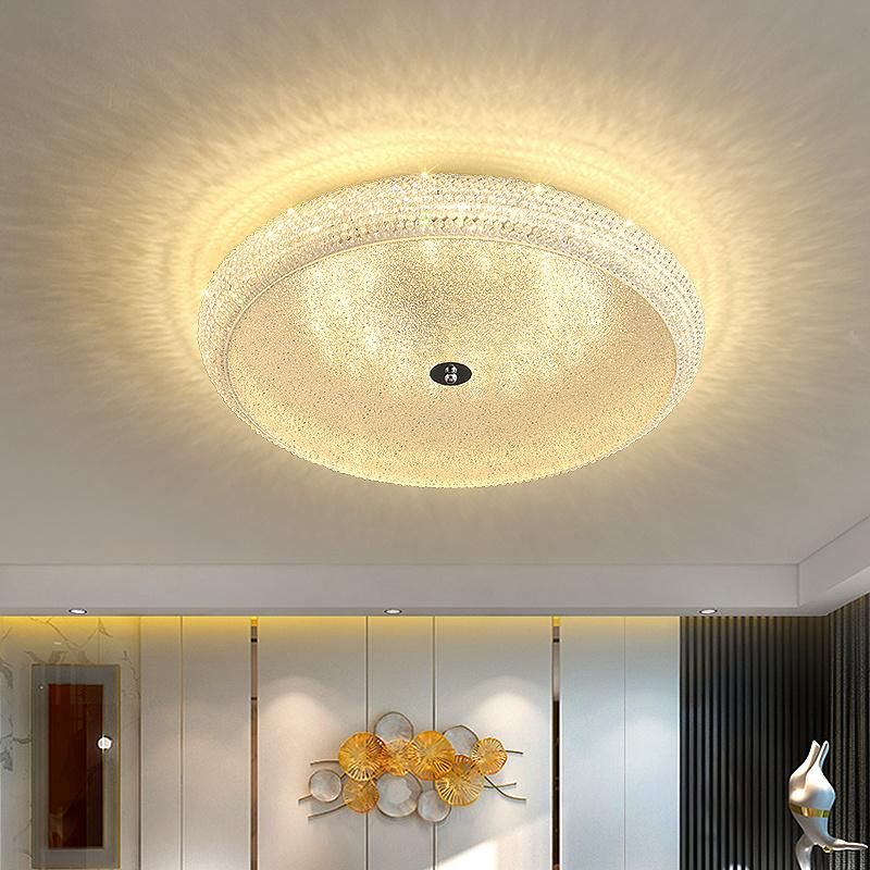2022 Modern Round Circle Silver Metal Luxury Crystal Ceiling Chandeliers LED Nordic Pendant Lights