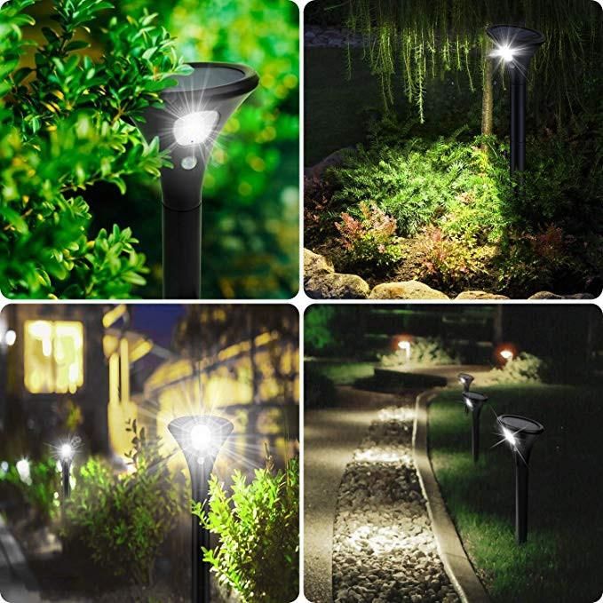 LED Solar Lights Outdoor Garden with Remote Control IP65 Waterproof Landscape Lawn Spike Lamps Solar LED Outdoor Light Rain-Proof Snow-Proof