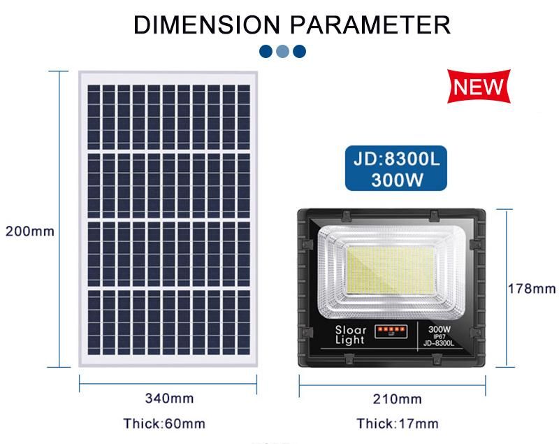 Waterproof IP67 Remote Control ABS 25W 40W 60W 100W 200W LED Solar Flood Light Solar Power Station