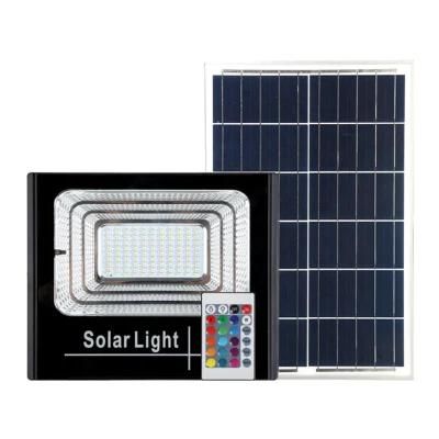 Lebekan Timer Control Color Changing 100W RGB LED Powered Outdoor Security Solar Flood Lights