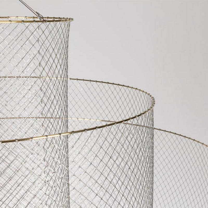 2022 Modern Iron Mesh LED Pendant Lamp Brass Chrome Hanging Ceiling Lighting Chandelier Pendant Light