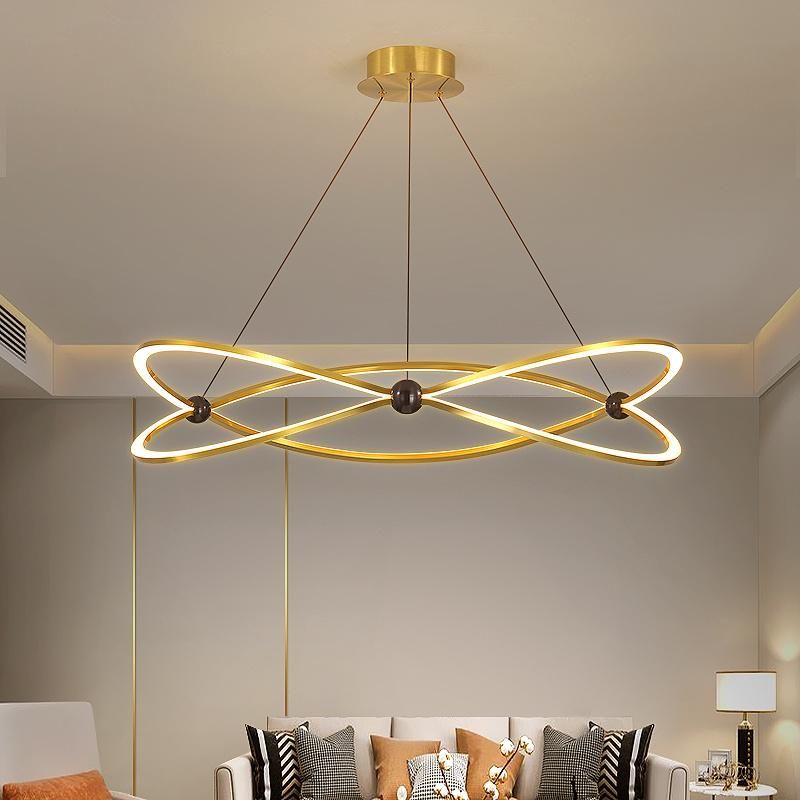 2022 Modern European Rings Chandelier LED Dining Pendant Light LED Lamp Decorative for Living Room Hotel Lobby Pendant Light