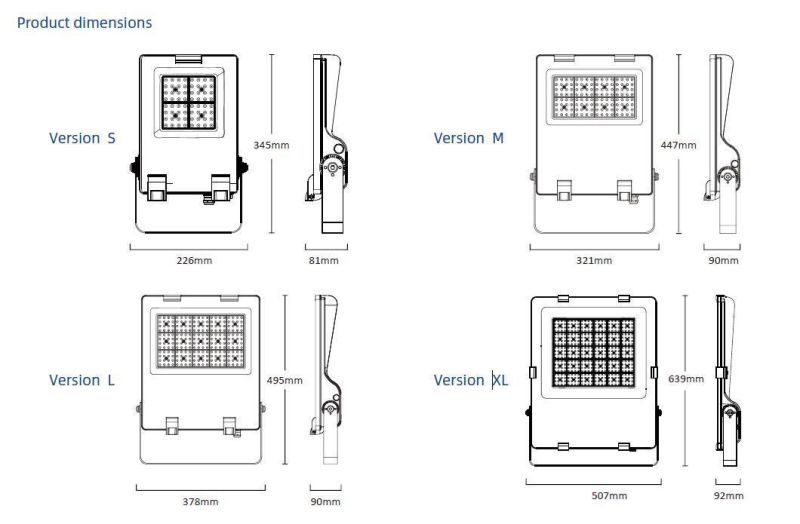 High Mast Commercial Flood Light LED 320W with 10kv SPD