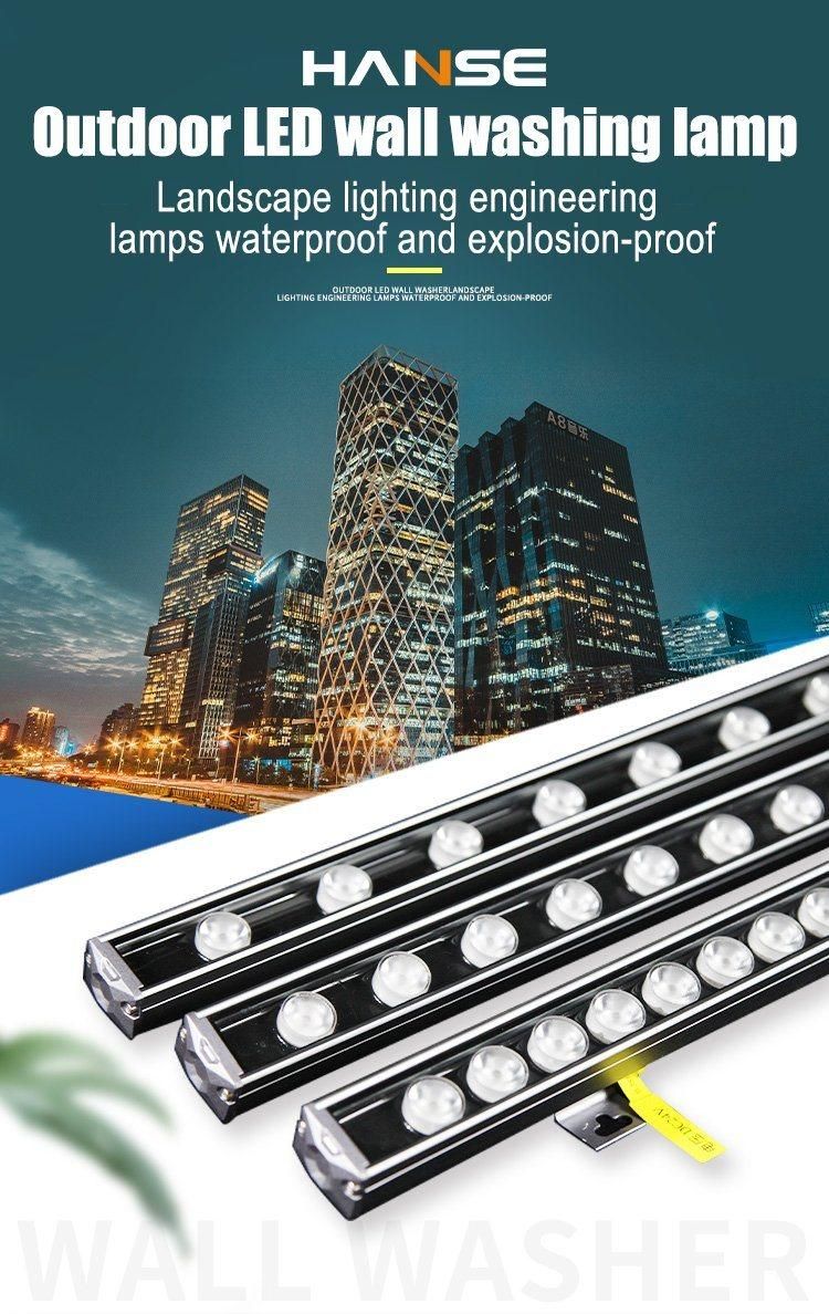 High Power IP68 512 Building LED Wall Washer Lighting 36*1W 512 Outdoor IP68 18W 24W 36W RGBW LED Wall Washer