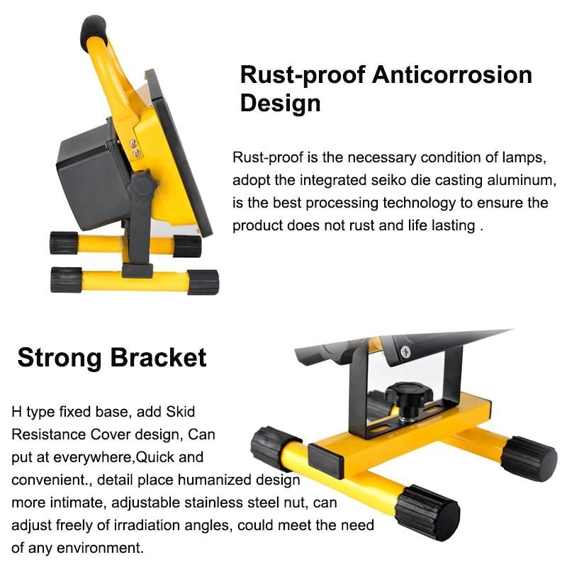 30W 1500lm LED Work Light Rechargeable Portable Waterproof LED Flood Lights for Outdoors Camping Hiking Emergency Car Repairing Outdoor Flood Light Battery